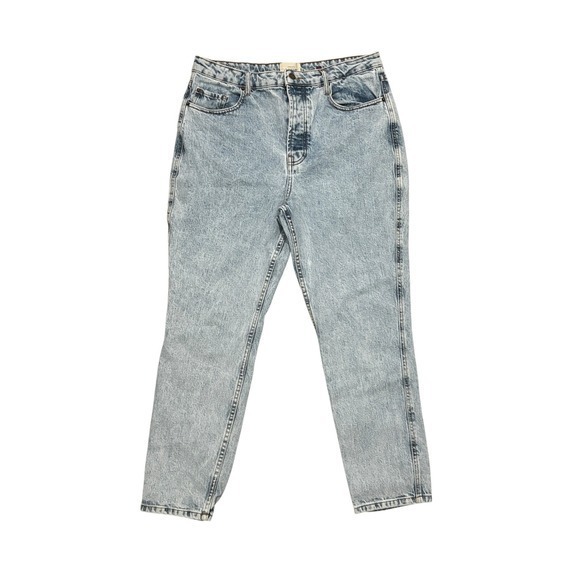 Sezane Denim - Sezane Denim Jeans 12 33 High Rise Mom Jeans Straight Leg Light Acid Wash Blue